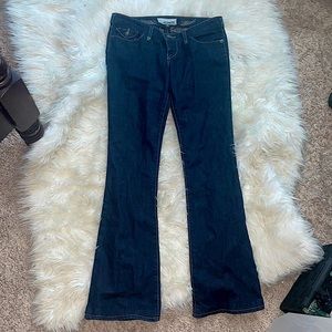 y2k extra low rise bootcut blue jeans